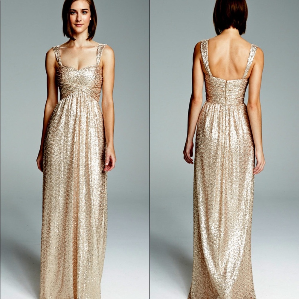 Amsale Rose Gold Loire Dress